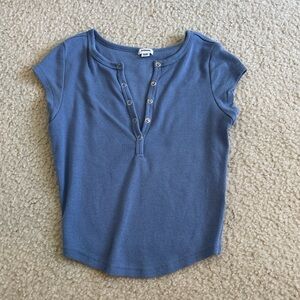 Garage Sky Blue Ribbed Tee